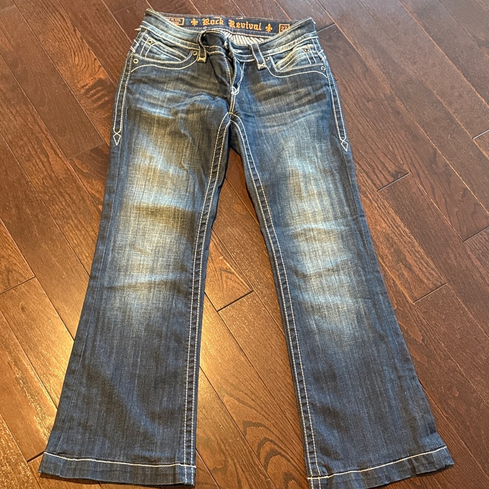 Rock Revival Women's Dark Blue Wide Leg Jeans